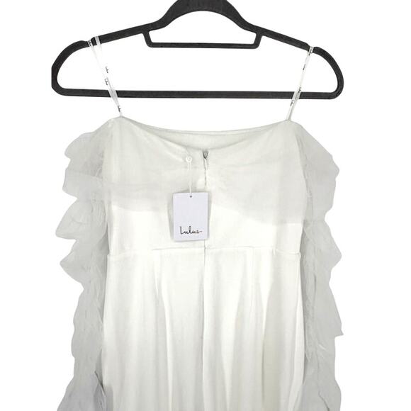 Lulus “Beautifully Beloved” White Mesh Off-the-Shoulder Maxi Dress – Medium NWT - Picture 6 of 6